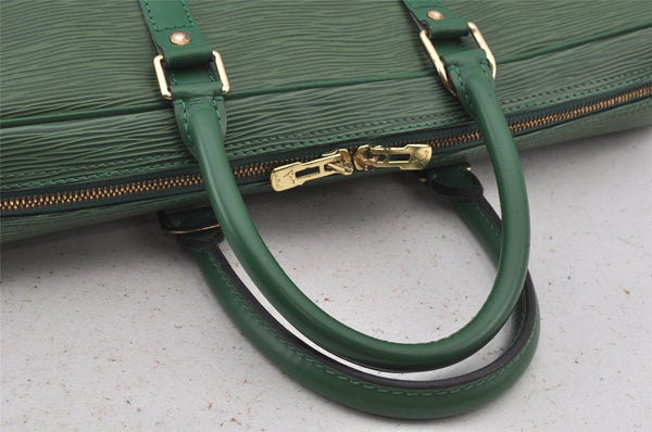 Authentic Louis Vuitton Epi Porte Documents Voyage Briefcase M54474 Green  6216J