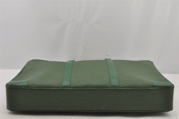 Authentic Louis Vuitton Epi Porte Documents Voyage Briefcase M54474 Green  6216J