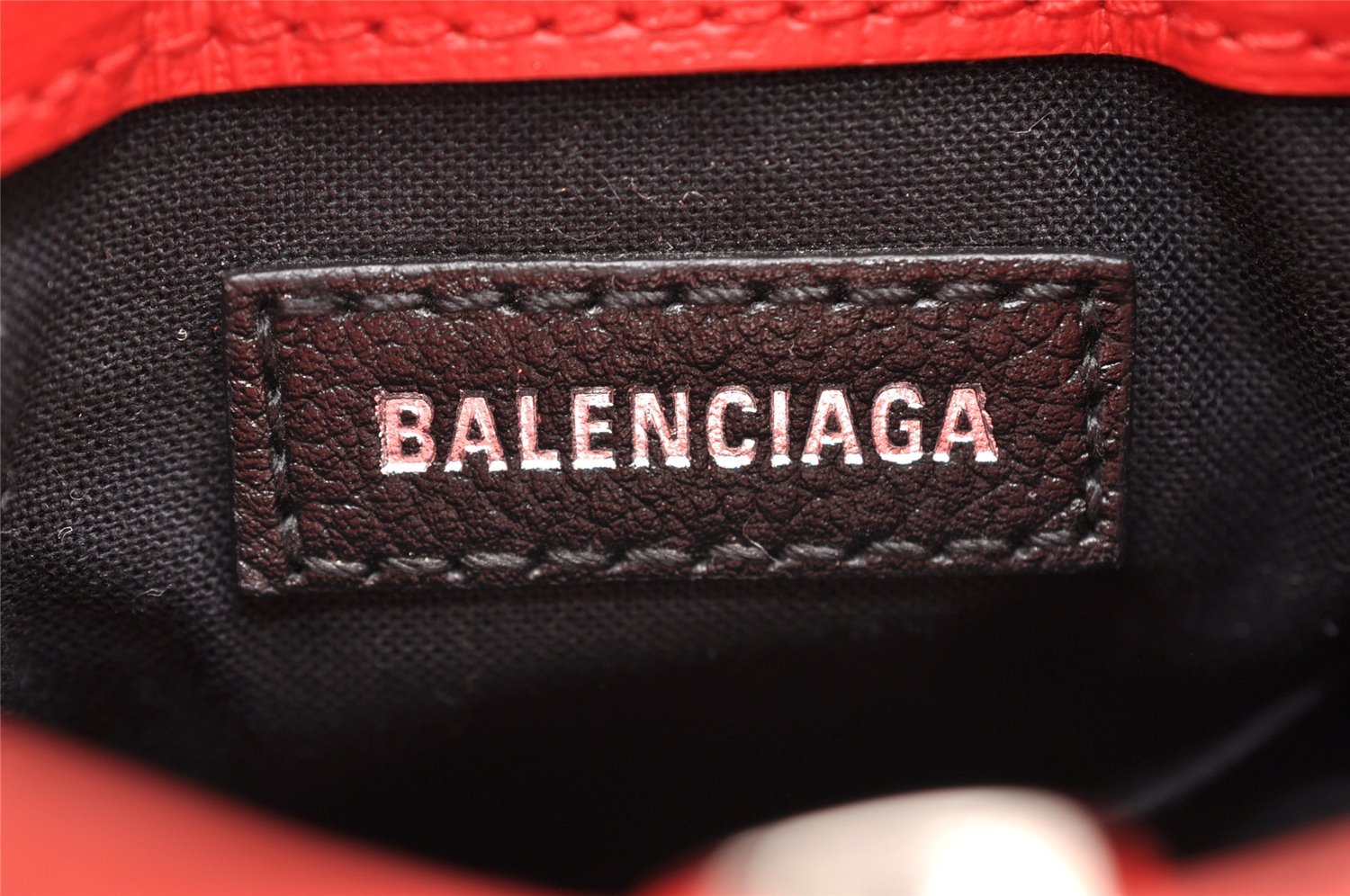 Authentic BALENCIAGA Shopping Shoulder Cross Body Bag Leather 593826 Red 6217I