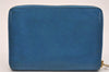 Authentic CHANEL Vintage Caviar Skin CoCo Mark Long Wallet Purse Blue 6217J