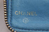 Authentic CHANEL Vintage Caviar Skin CoCo Mark Long Wallet Purse Blue 6217J