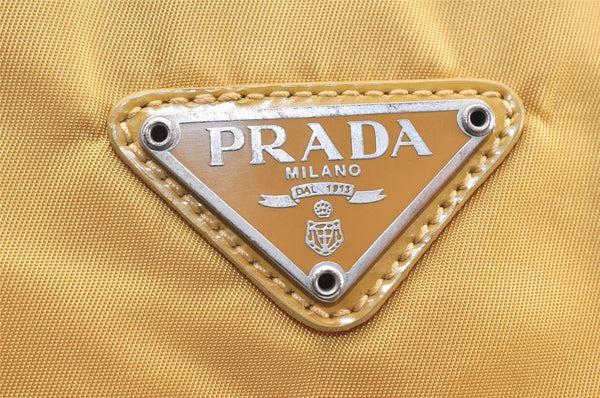 Authentic PRADA Nylon Tessuto Leather Shoulder Hand Bag Purse Yellow 6217K