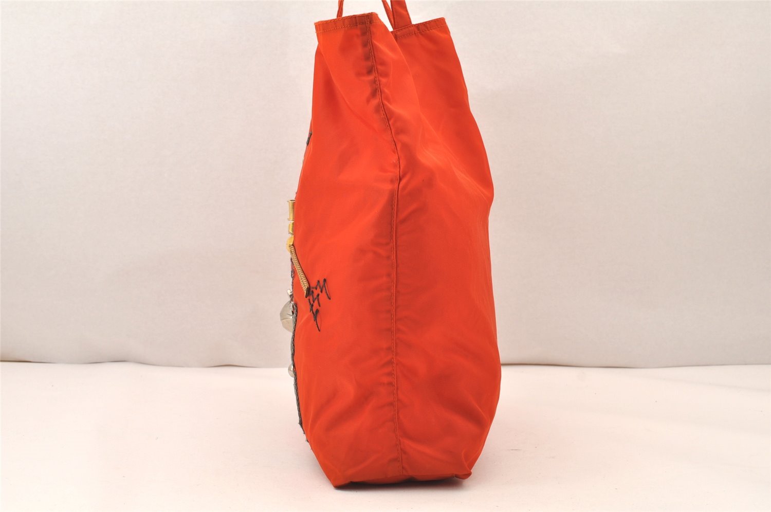 Authentic PRADA Vintage Nylon Tessuto Shoulder Tote Bag Orange 6218K