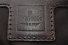Authentic FENDI Zucca Shoulder Hand Bag Purse Canvas Leather Brown Black 6219I