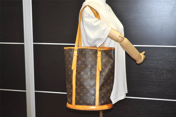 Authentic Louis Vuitton Monogram Bucket GM Shoulder Tote Bag M42236 LV 6219J