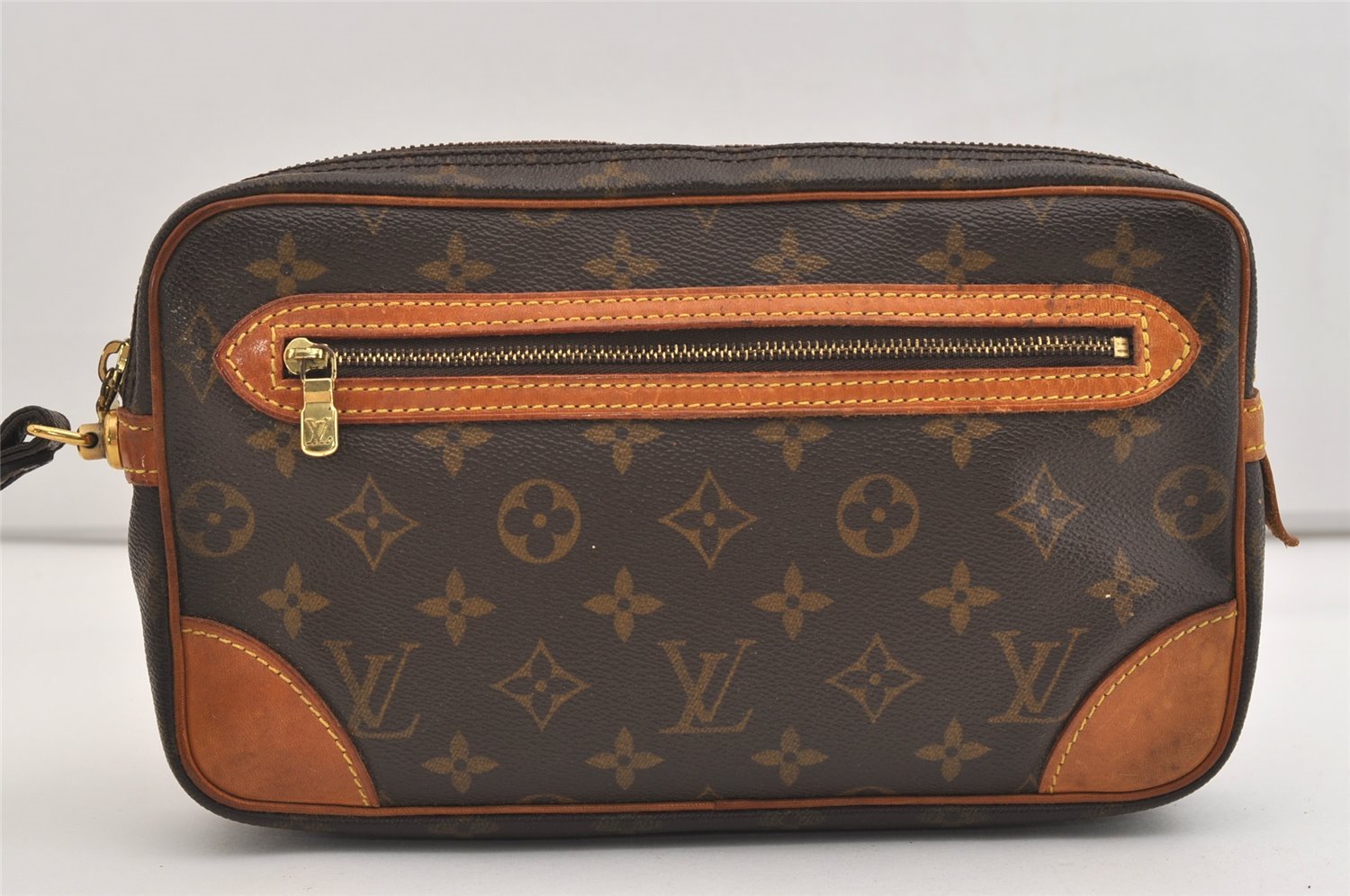 Authentic Louis Vuitton Monogram Marly Dragonne GM M51825 Clutch Hand Bag 6220J