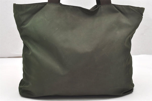 Authentic PRADA Vintage Nylon Tessuto Leather Shoulder Hand Bag Green 6221K