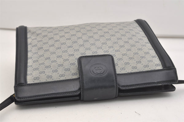 Authentic GUCCI Micro GG PVC Leather Shoulder Cross Body Bag Navy Junk 6222J