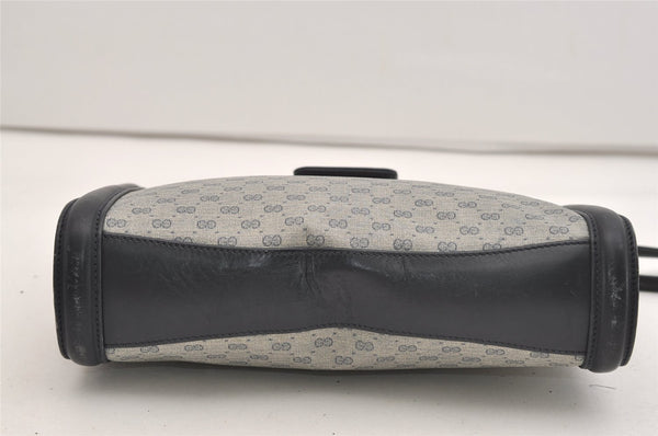 Authentic GUCCI Micro GG PVC Leather Shoulder Cross Body Bag Navy Junk 6222J