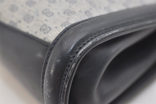 Authentic GUCCI Micro GG PVC Leather Shoulder Cross Body Bag Navy Junk 6222J