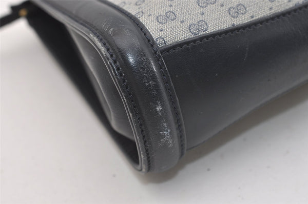 Authentic GUCCI Micro GG PVC Leather Shoulder Cross Body Bag Navy Junk 6222J