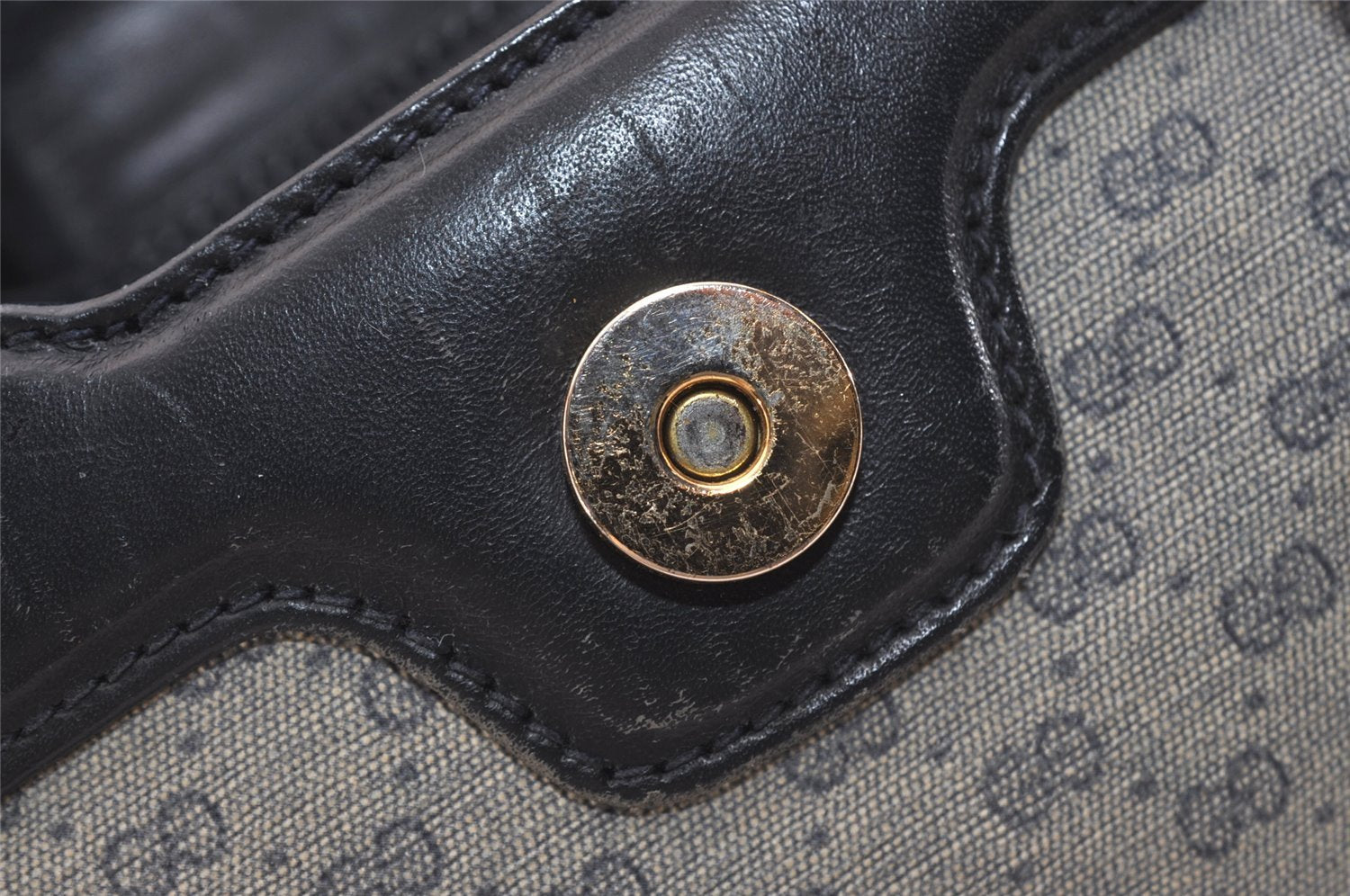 Authentic GUCCI Micro GG PVC Leather Shoulder Cross Body Bag Navy Junk 6222J