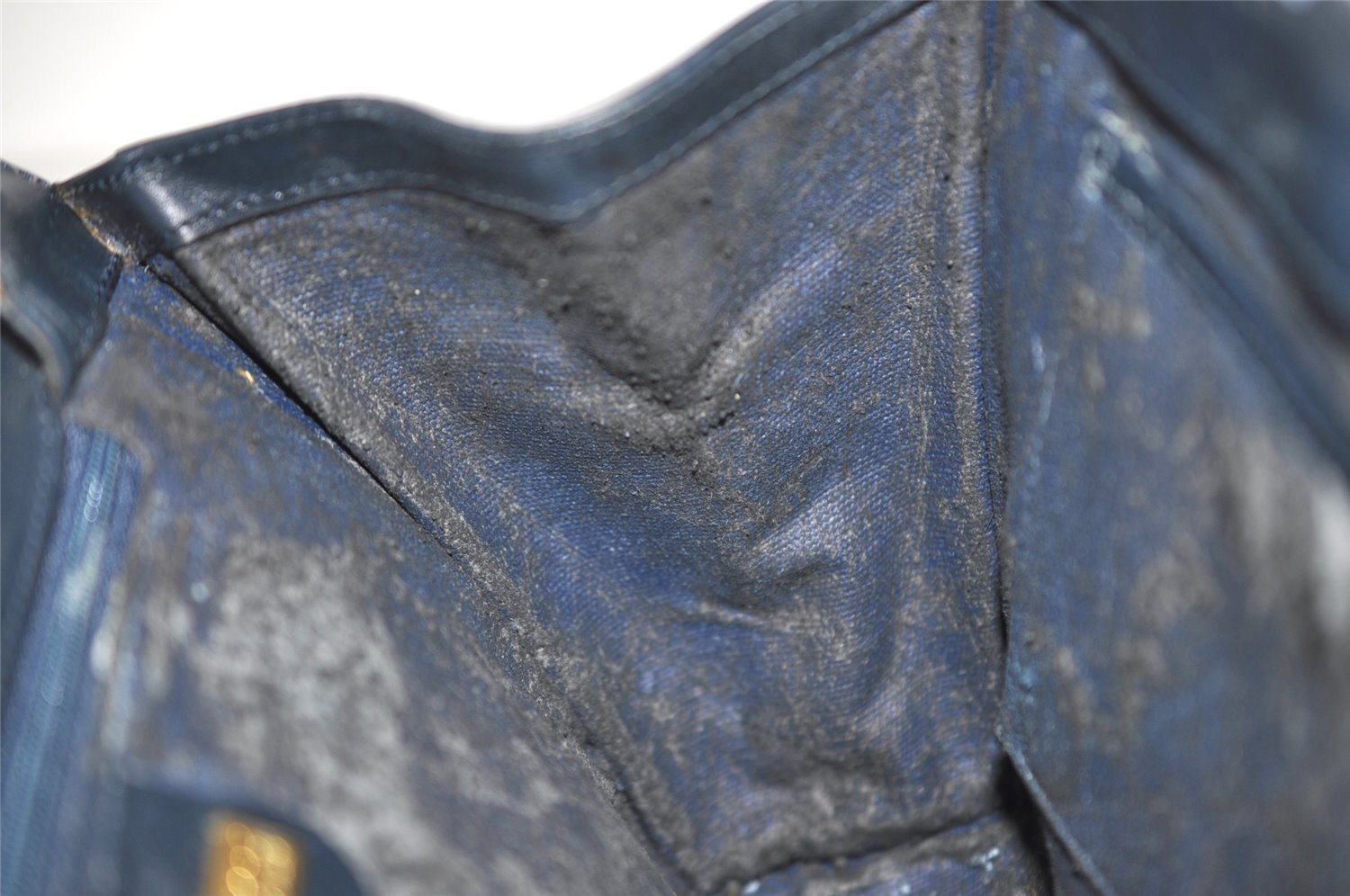 Authentic GUCCI Micro GG PVC Leather Shoulder Cross Body Bag Navy Junk 6222J