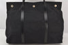 Authentic PRADA Vintage Nylon Tessuto Leather Shoulder Tote Bag Black 6222K