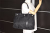 Authentic PRADA Vintage Nylon Tessuto Leather Shoulder Tote Bag Black 6222K