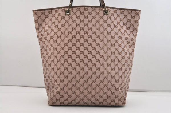 Authentic GUCCI Vintage Shoulder Tote Bag GG Canvas Leather 0021097 Brown 6223J