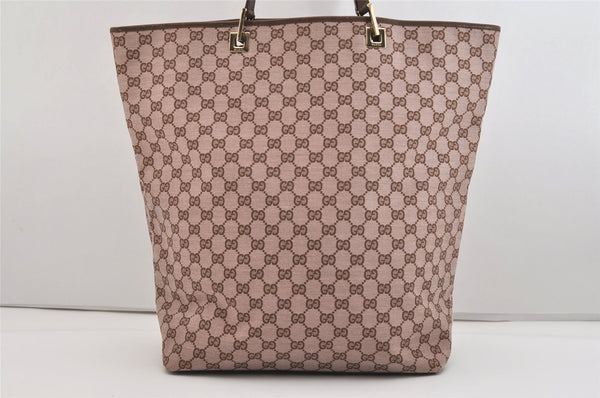 Authentic GUCCI Vintage Shoulder Tote Bag GG Canvas Leather 0021097 Brown 6223J