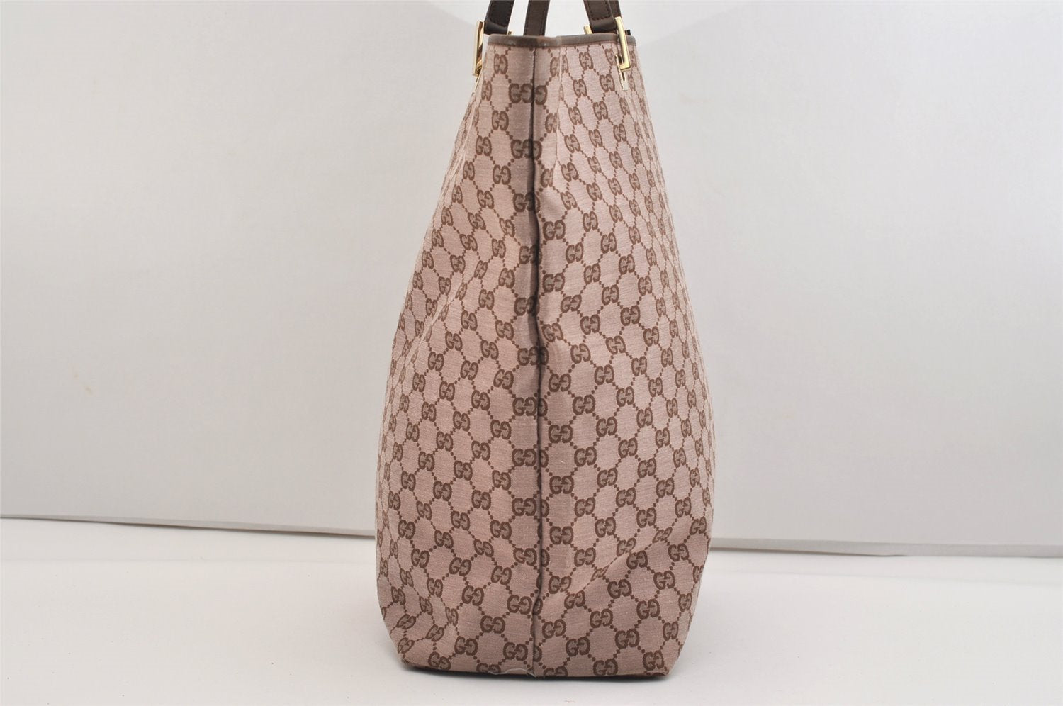 Authentic GUCCI Vintage Shoulder Tote Bag GG Canvas Leather 0021097 Brown 6223J