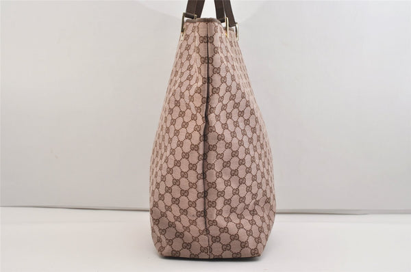 Authentic GUCCI Vintage Shoulder Tote Bag GG Canvas Leather 0021097 Brown 6223J