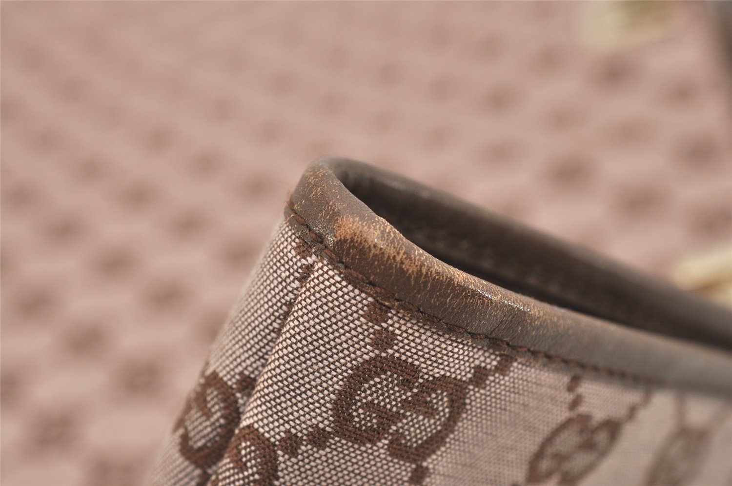 Authentic GUCCI Vintage Shoulder Tote Bag GG Canvas Leather 0021097 Brown 6223J