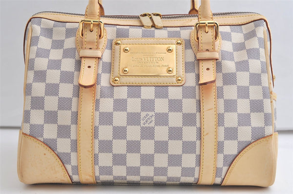 Authentic Louis Vuitton Damier Azur Berkeley Hand Boston Bag N52001 LV 6224K