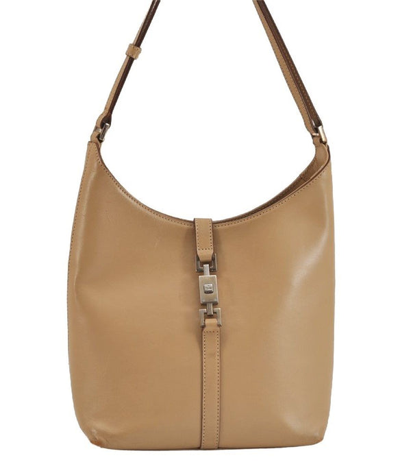 Authentic GUCCI Jackie Shoulder Bag Purse Leather 0013875 Beige 6226J