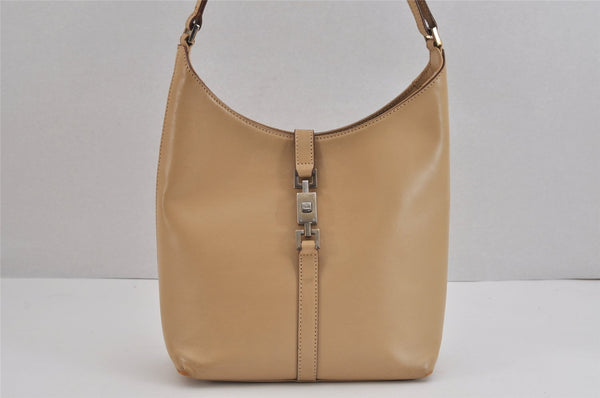 Authentic GUCCI Jackie Shoulder Bag Purse Leather 0013875 Beige 6226J