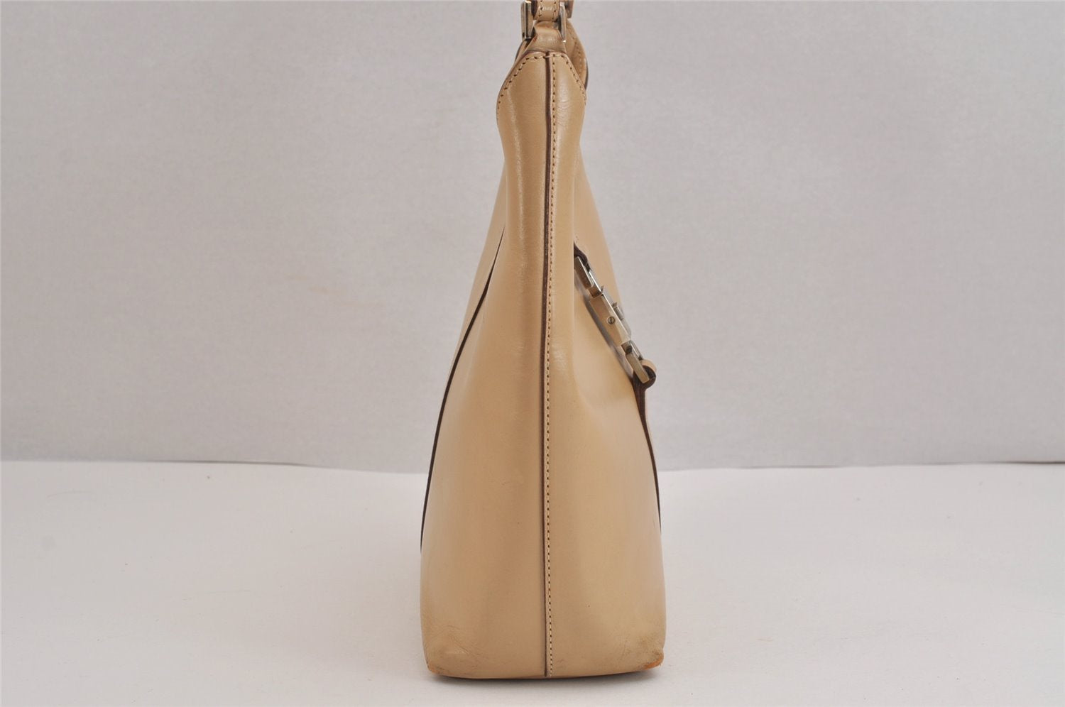 Authentic GUCCI Jackie Shoulder Bag Purse Leather 0013875 Beige 6226J