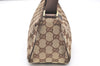 Authentic GUCCI Hand Bag Pouch Purse GG Canvas Leather 106644 Brown 6227K
