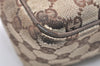 Authentic GUCCI Hand Bag Pouch Purse GG Canvas Leather 106644 Brown 6227K