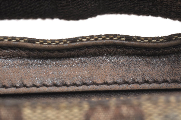 Authentic GUCCI Hand Bag Pouch Purse GG Canvas Leather 106644 Brown 6227K