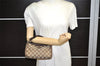 Authentic GUCCI Hand Bag Pouch Purse GG Canvas Leather 106644 Brown 6227K