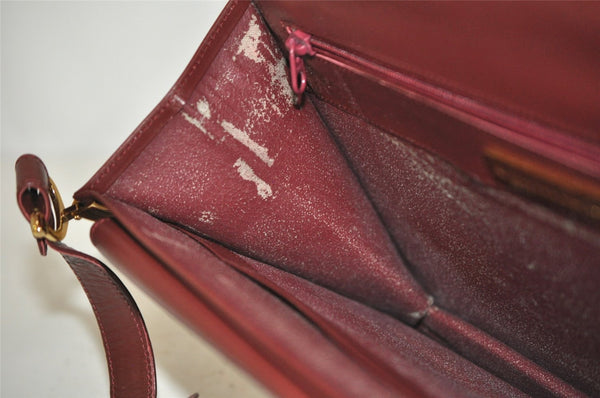 Authentic Cartier Must de Cartier Leather Shoulder Bag Bordeaux Red Junk 6228J