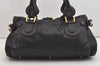 Authentic Chloe Vintage Paddington Leather Shoulder Hand Bag Black 6230J