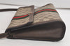 Authentic GUCCI Web Sherry Line Shoulder Cross Bag GG PVC Leather Brown 6230K