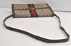 Authentic GUCCI Web Sherry Line Shoulder Cross Bag GG PVC Leather Brown 6230K