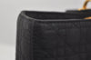 Authentic Christian Dior Lady Dior Cannage Nylon Hand Bag Black CD Junk 6231I