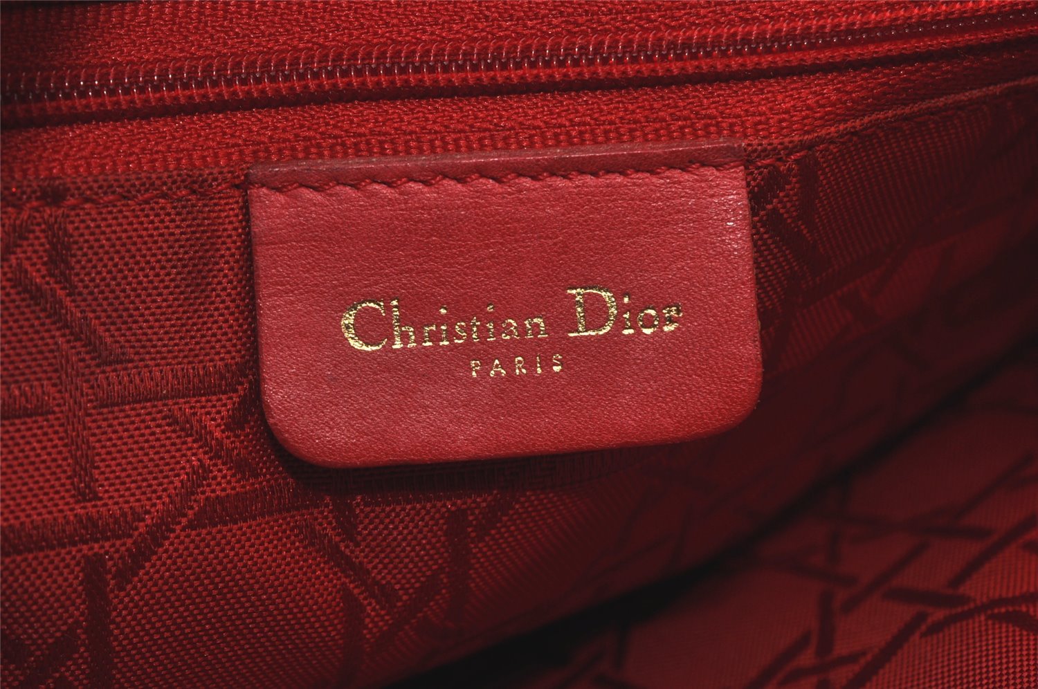 Authentic Christian Dior Lady Dior Cannage Nylon Hand Bag Black CD Junk 6231I