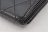 Authentic CHANEL Calf Skin Cambon Line CC Logo Bifold Long Wallet Black 6231K