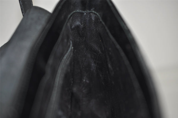 Authentic GUCCI Vintage Shoulder Bag Purse Enamel Black 6232J