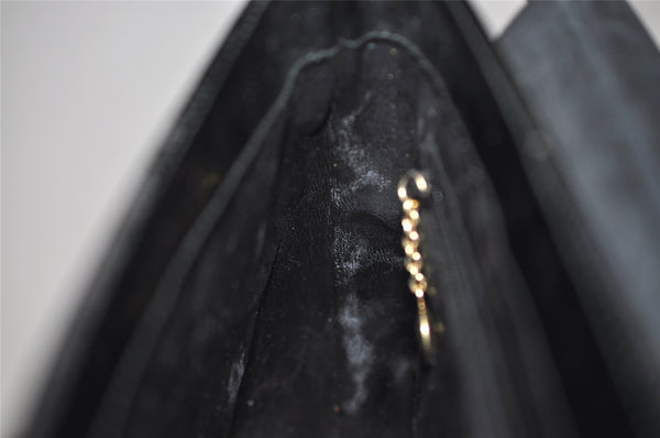 Authentic GUCCI Vintage Shoulder Bag Purse Enamel Black 6232J