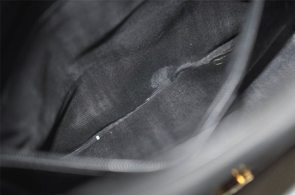 Authentic GUCCI Vintage Shoulder Bag Purse Enamel Black 6232J