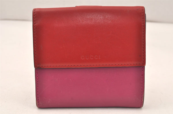 Authentic GUCCI Vintage Bifold Wallet Purse Leather 410104 Pink 6232K