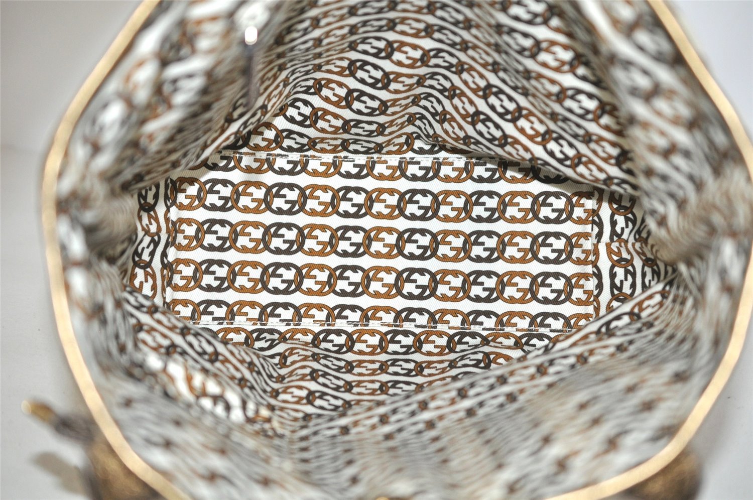 Authentic GUCCI Princy GG Canvas Leather Shoulder Tote Bag 181779 Beige 6235I