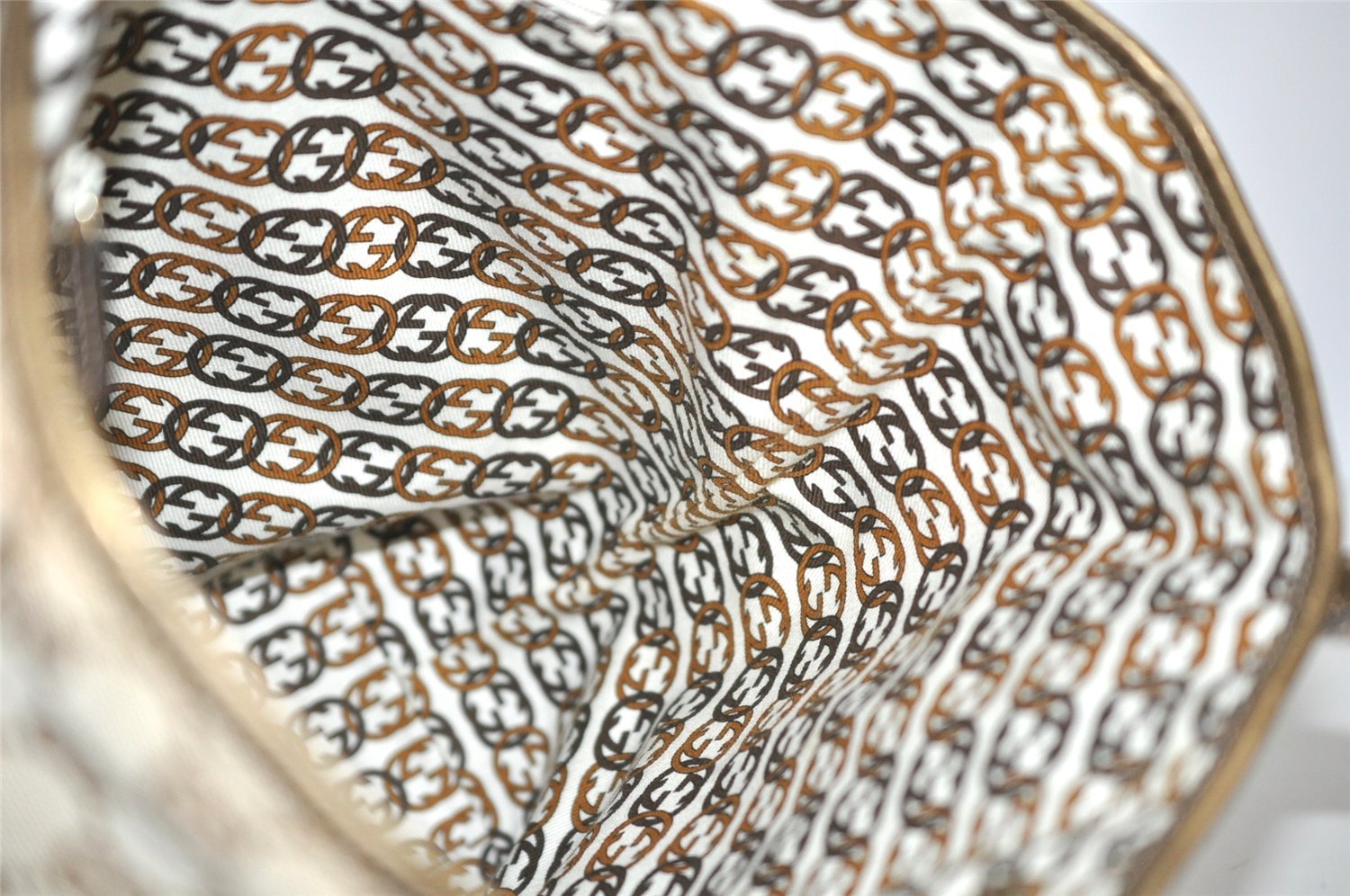 Authentic GUCCI Princy GG Canvas Leather Shoulder Tote Bag 181779 Beige 6235I