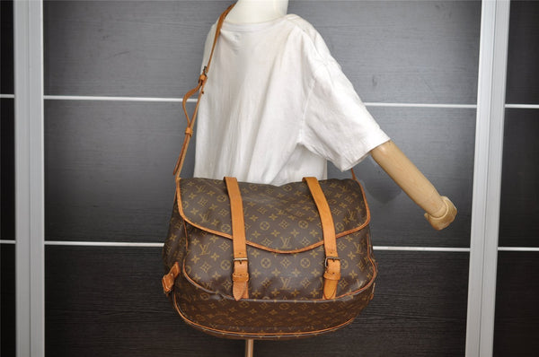 Authentic Louis Vuitton Monogram Saumur 43 Shoulder Cross Bag M42252 LV 6236I