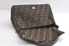 Authentic FENDI Zucca Mamma Baguette Shoulder Bag Canvas Leather Brown 6239I