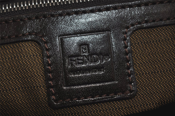 Authentic FENDI Zucca Mamma Baguette Shoulder Bag Canvas Leather Brown 6239I