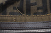 Authentic FENDI Zucca Mamma Baguette Shoulder Bag Canvas Leather Brown 6239I