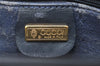Authentic GUCCI Micro GG PVC Leather Shoulder Clutch Bag Navy Blue Junk 6239K
